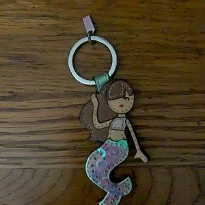 COACH Leather Mermaid Key Chain Key Fob RARE